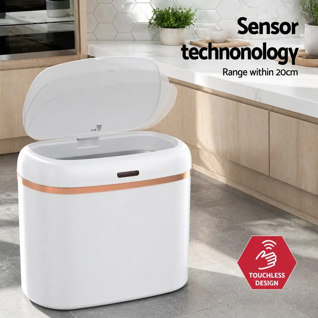 Automatic Bin Motion Sensor 38L Hands-Free Kitchen Rubbish Trash Can White