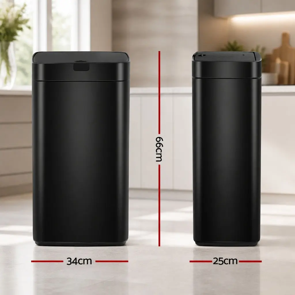 45L Motion Sensor Rubbish Bin with Soft-Close