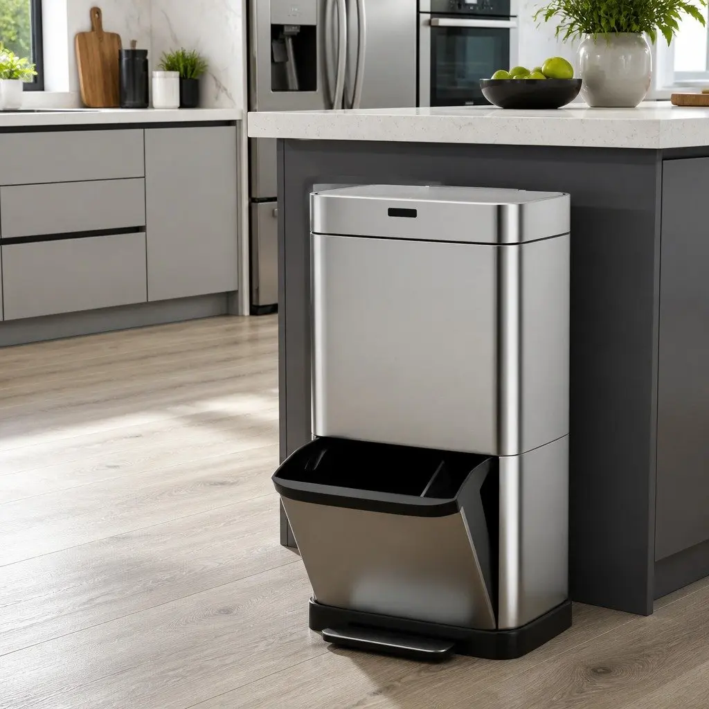 Automatic Recycling Bin Motion Sensor Pedal 70L Silver