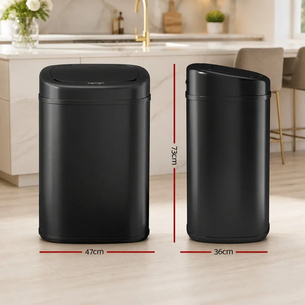 Automatic Bin Motion Sensor 82L Hands-Free Kitchen Black Steel