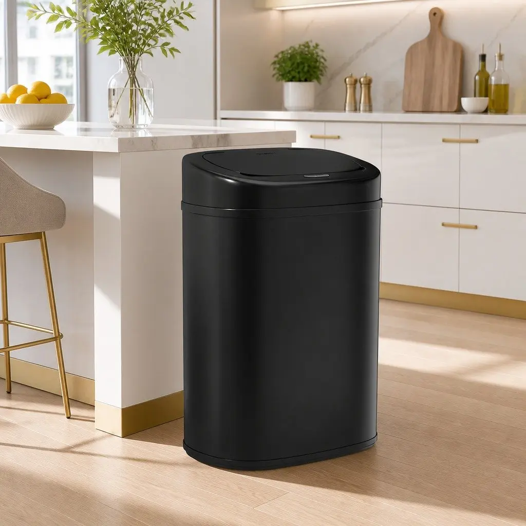 Automatic Bin Motion Sensor 82L Hands-Free Kitchen Black Steel