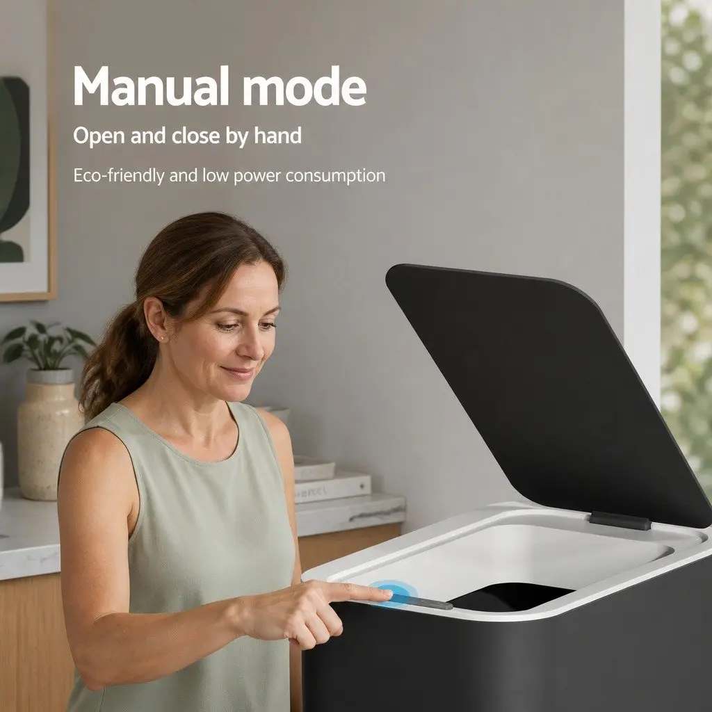 Automatic Bin Motion Sensor 9L Hands-Free Kitchen Waste Ash Black