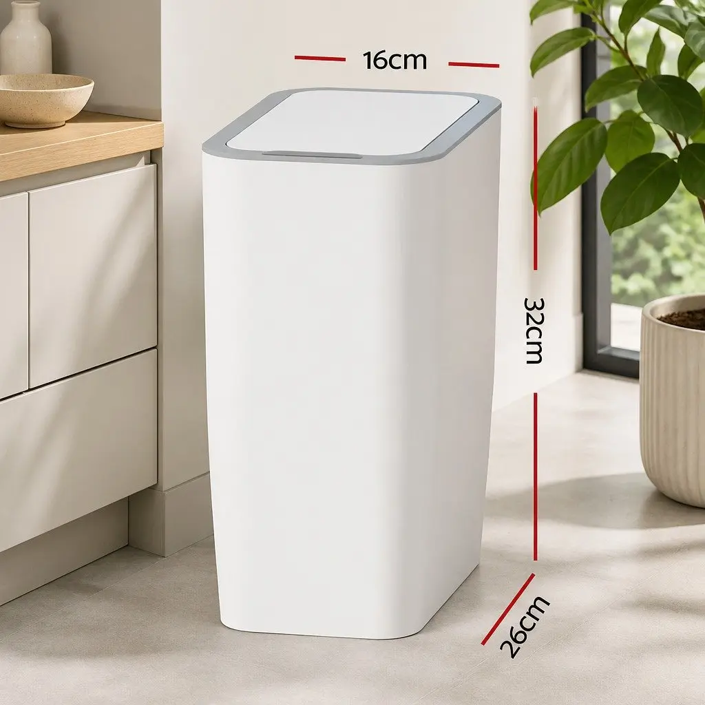 Automatic Rubbish Bin Hands-Free Kitchen Waste 9L White