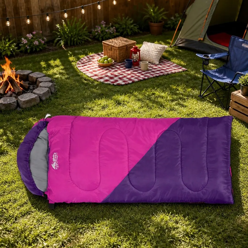 Kids Sleeping Bag Thermal 172cm Lightweight Pink