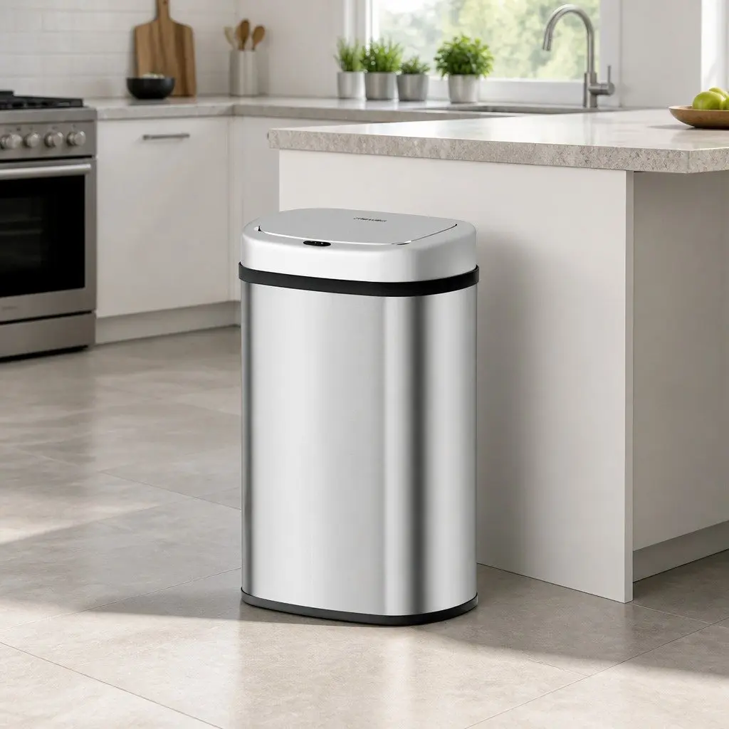 50L Stainless Steel Rubbish Bin with Motion Sensor