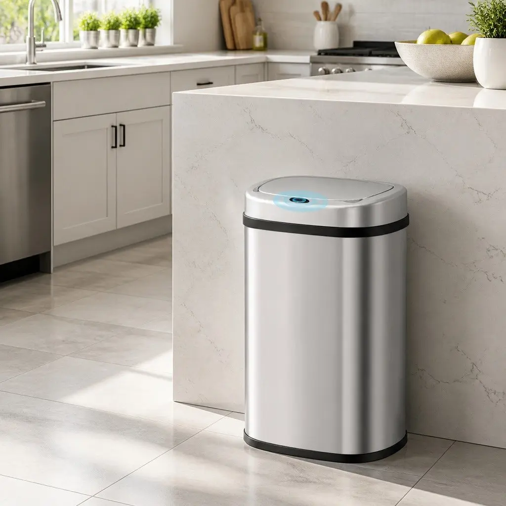 Automatic Motion Sensor Rubbish Bin Hands-Free 50L Silver