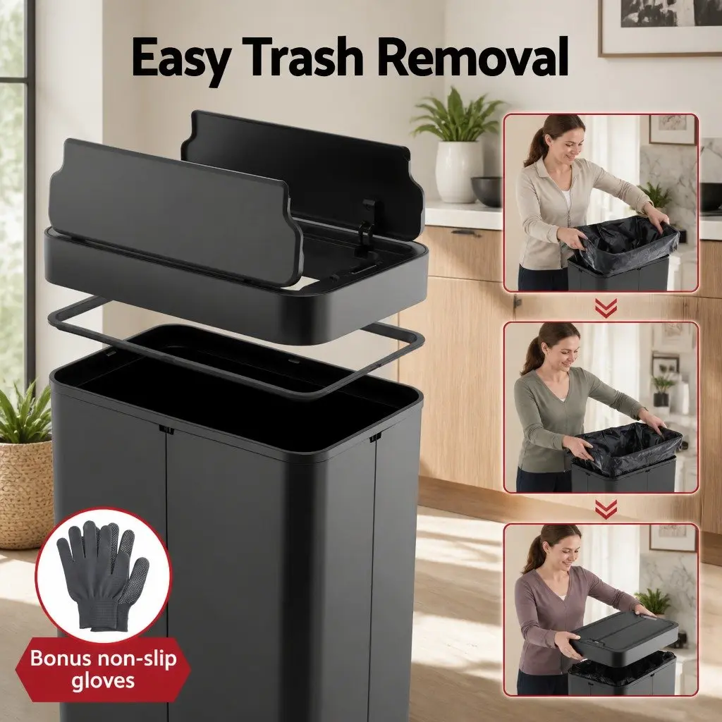 Automatic Sensor Rubbish Bin 70L Touchless Kitchen Waste Garbage Can Slim