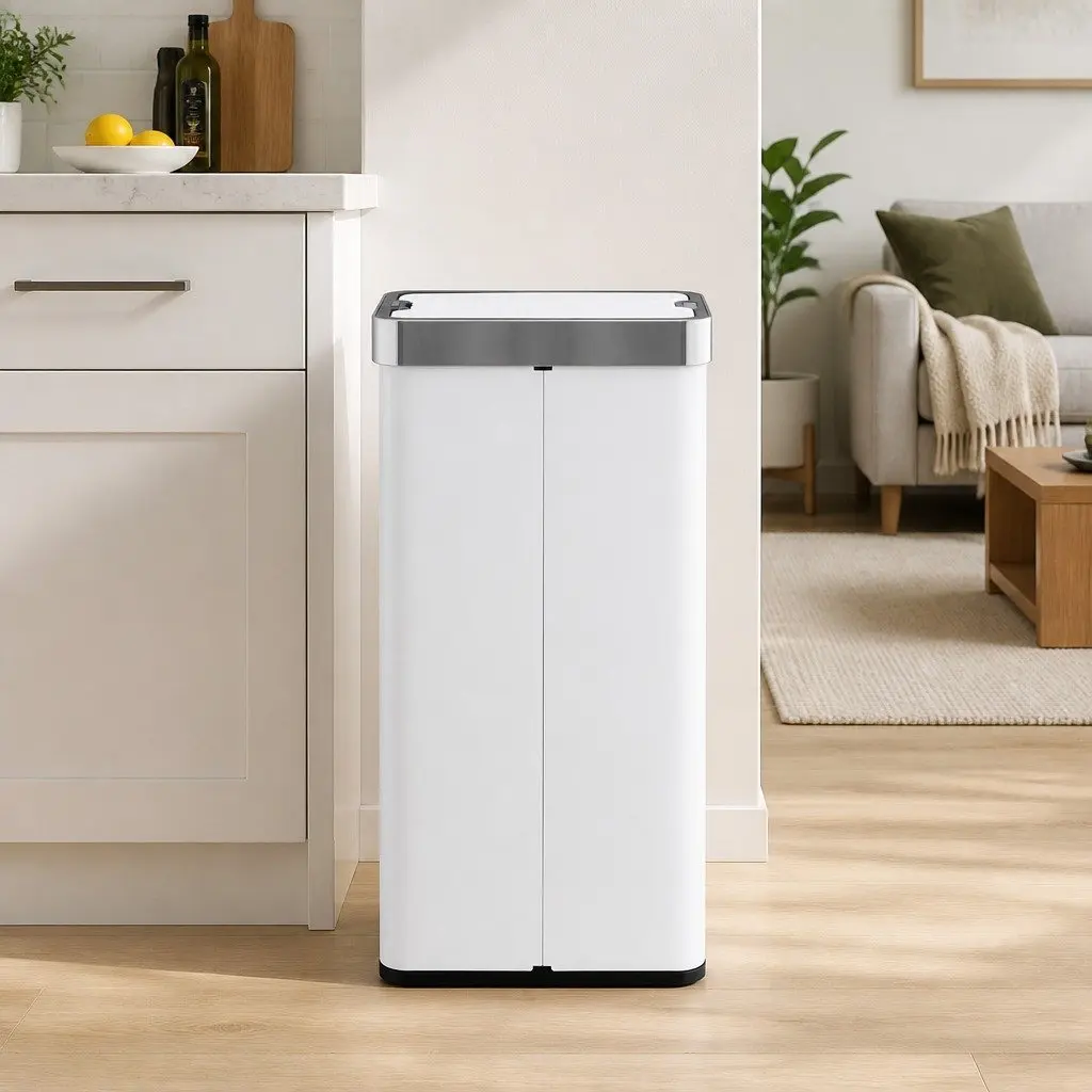 Automatic Sensor Rubbish Bin 70L Hands-Free Kitchen Waste Can White