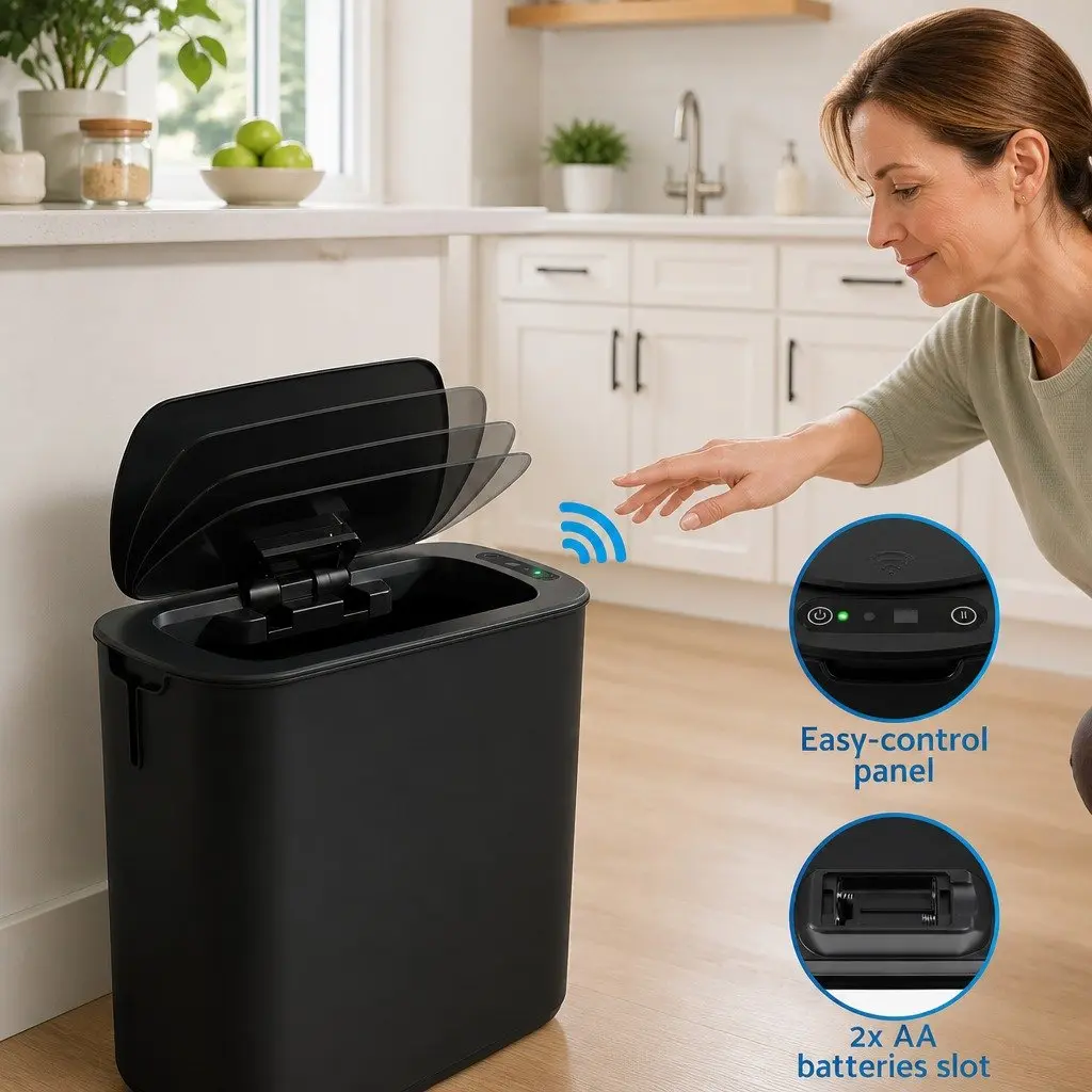 Automatic Trash Bin 11L in Black Color