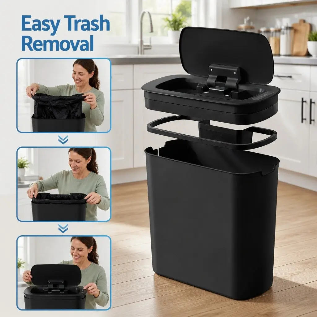 Automatic Trash Bin 11L in Black Color