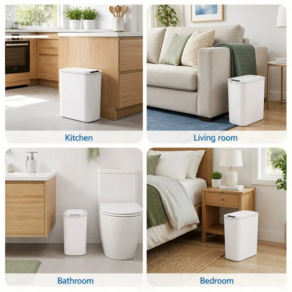 Automatic Trash Bin Touchless Motion Sensor 11L Slim White