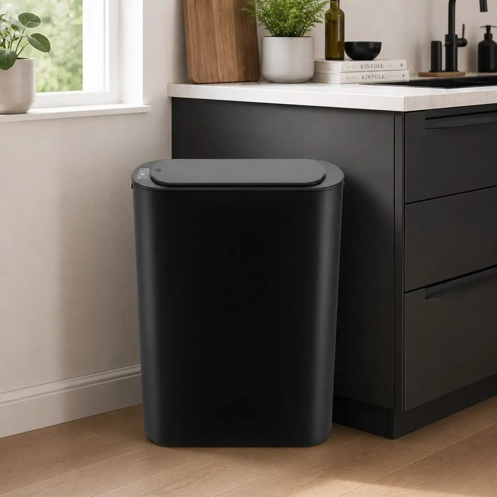 Automatic Trash Bin Touchless Kitchen Garbage Can 21L Slim Black