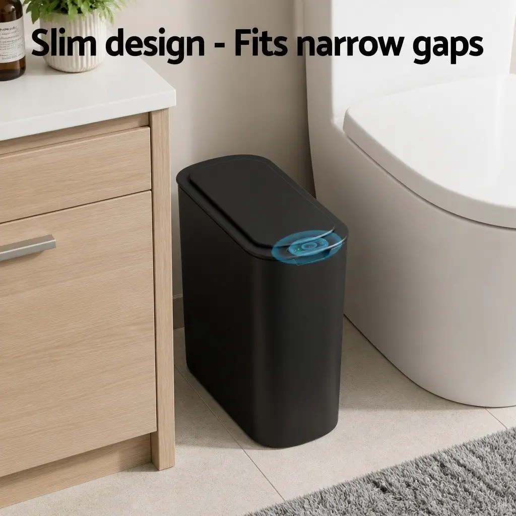 Automatic Trash Bin Touchless Kitchen Garbage Can 21L Slim Black