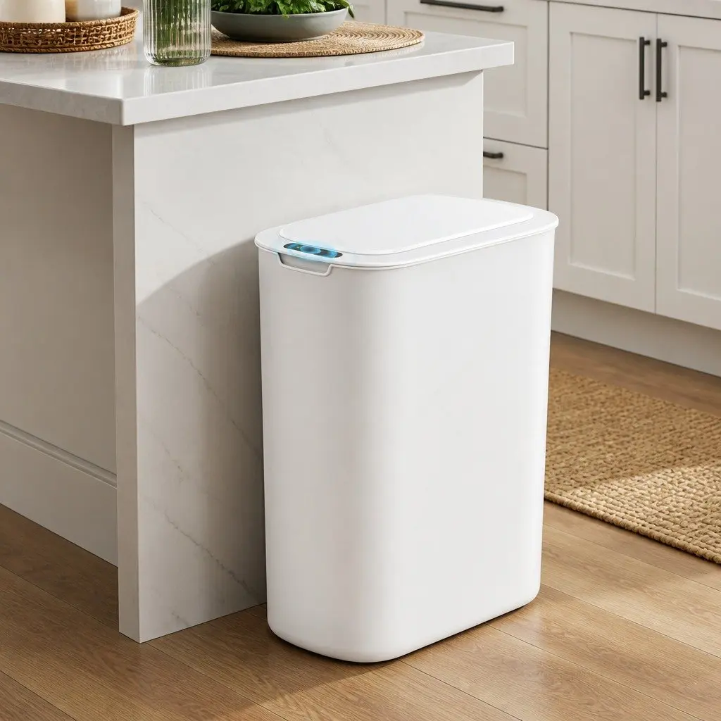 Automatic Trash Bin Touchless Motion Sensor 21L Slim White