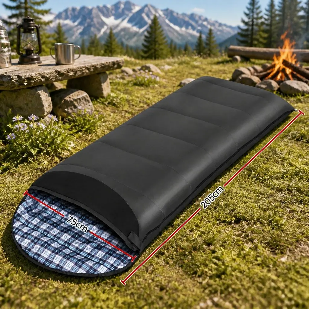 Sleeping Bag Thermal Camping Hiking 0°C Grey Compact Lightweight Portable