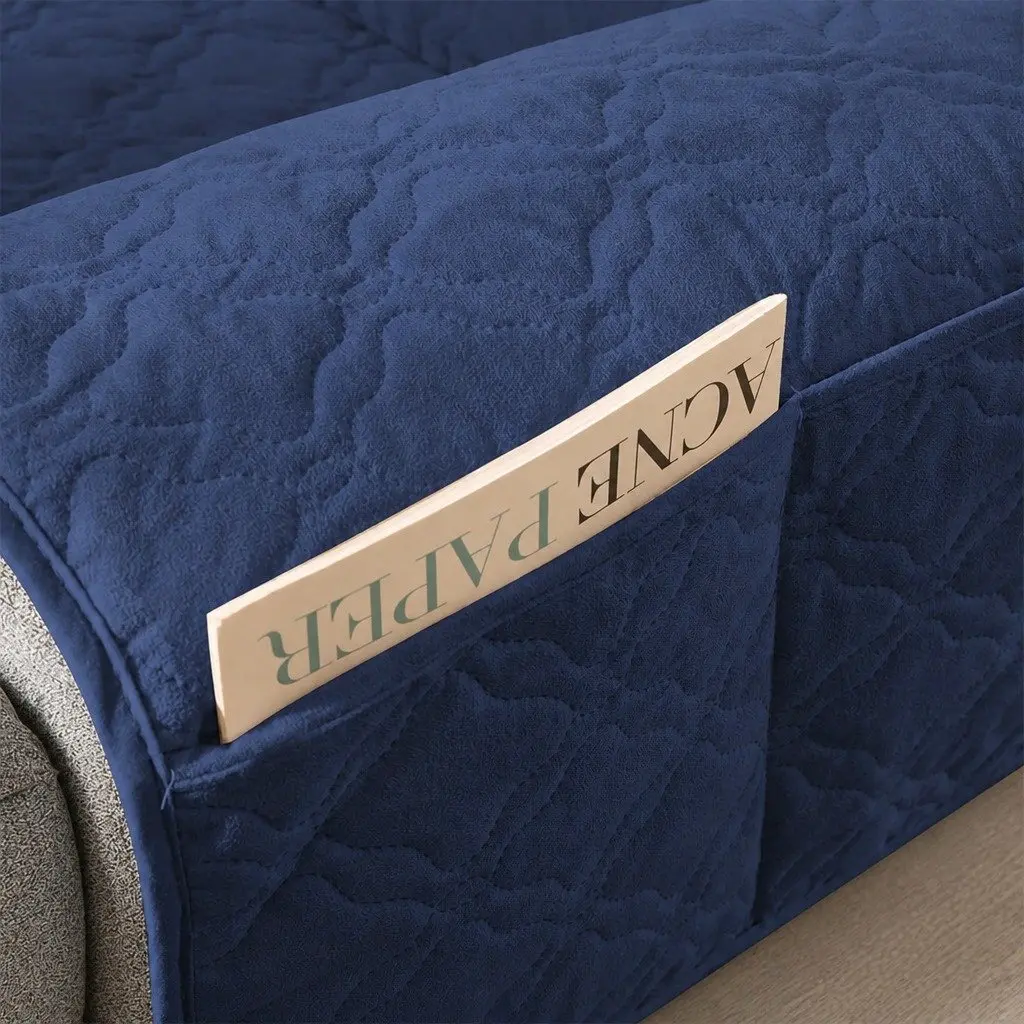 Recliner Sofa Slipcover Protector Medium Waterproof Non-Slip Machine Washable Beige Black Grey Navy