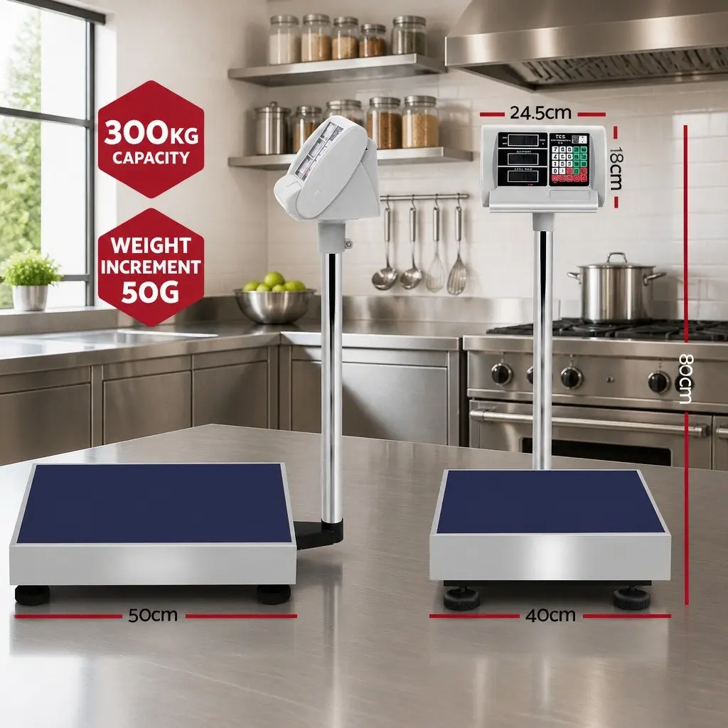 Digital Platform Scale 300KG Accurate Weighing Machine 50 x 40cm Black