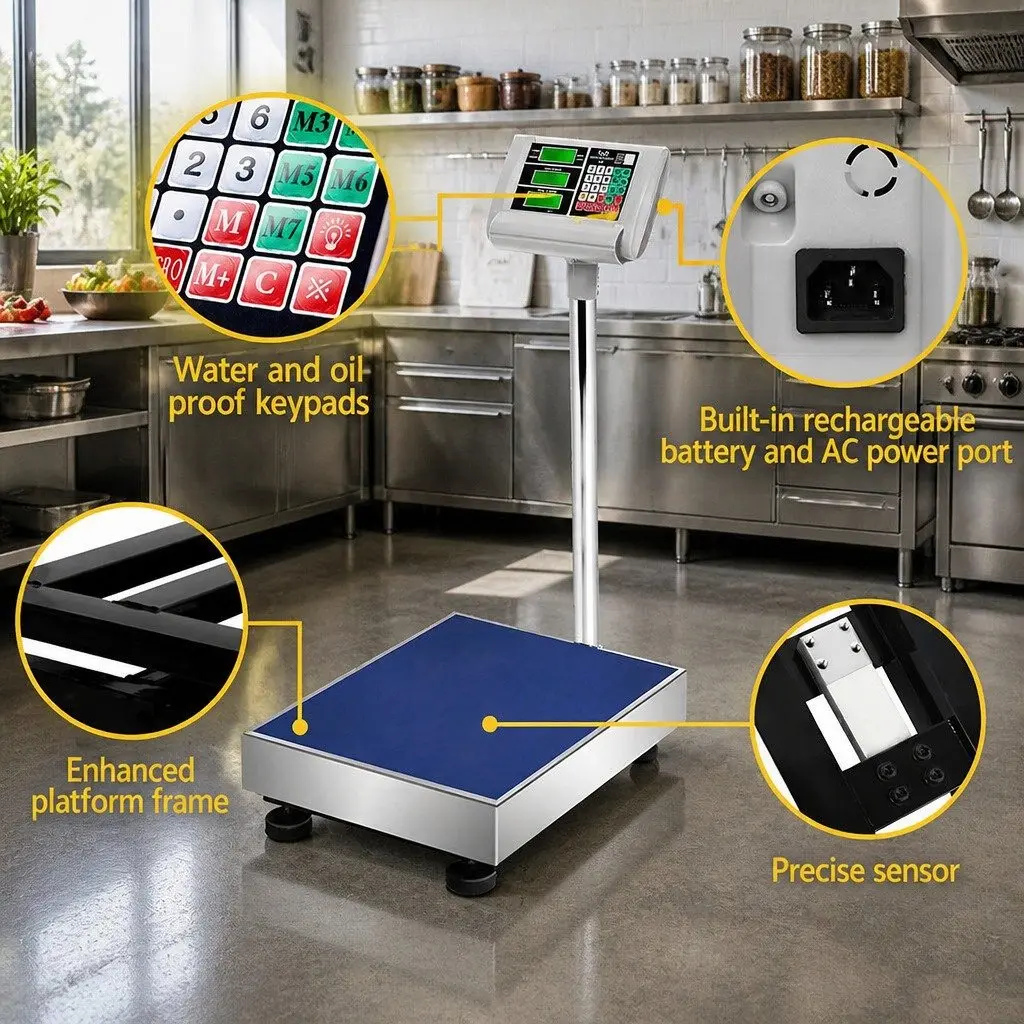 Digital Platform Scale 300KG Accurate Weighing Machine 50 x 40cm Black