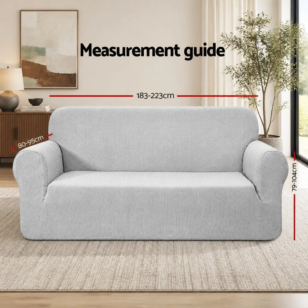 3 Seater Sofa Cover High Stretch Grey Couch Protector Machine Washable