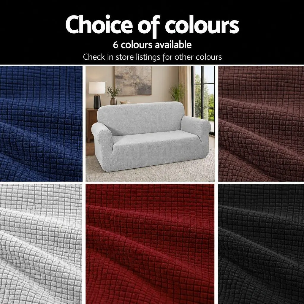 3 Seater Sofa Cover High Stretch Grey Couch Protector Machine Washable