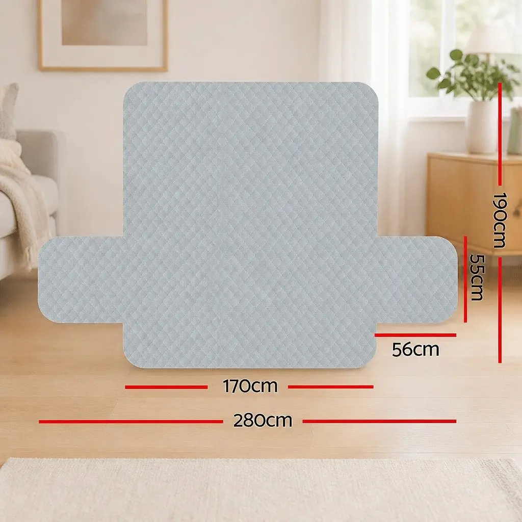 Sofa Cover 3 Seater Water Resistant Grey Couch Furniture Protection Anti Slip
