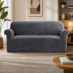 Reliable Grey Velvet 3-Seater Sofa Cover for Your Home