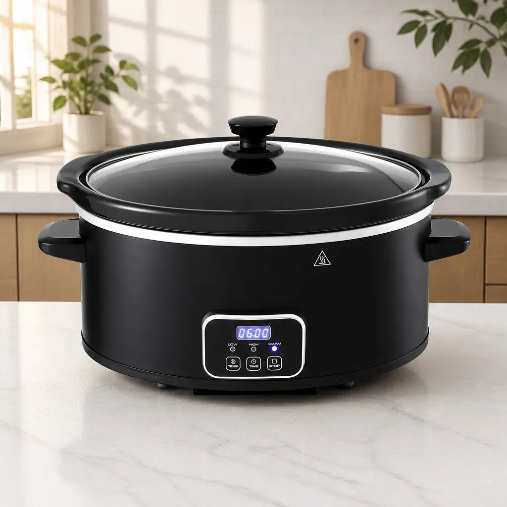 Electric Slow Cooker 5.6L Multi Cooker Black 3 Heat Settings