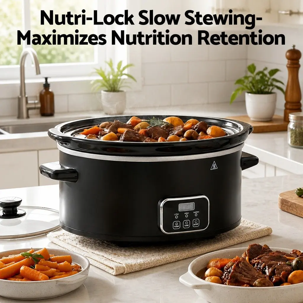 Electric Slow Cooker 5.6L Multi Cooker Black 3 Heat Settings
