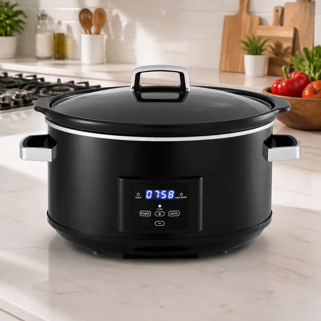 8L Electric Slow Cooker Multi Cooker 3 Heat Settings Keep Warm Function Digital