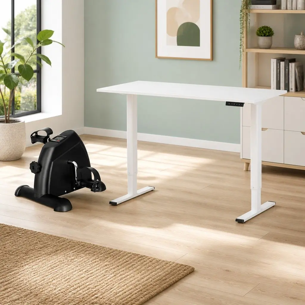 Electric Desk and Exercise Bike Combo