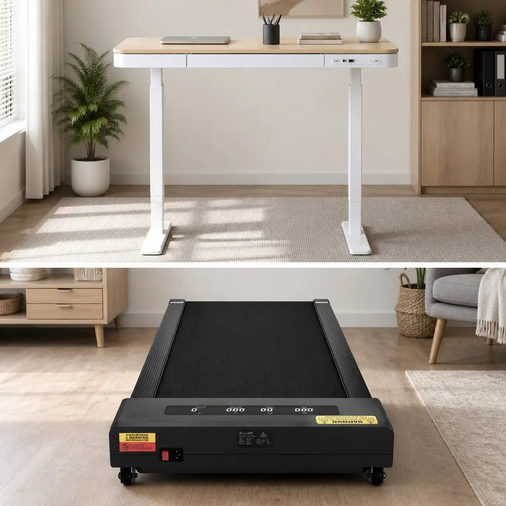 Electric Standing Desk Treadmill Combo 120cm Adjustable Home Office Walking Pad