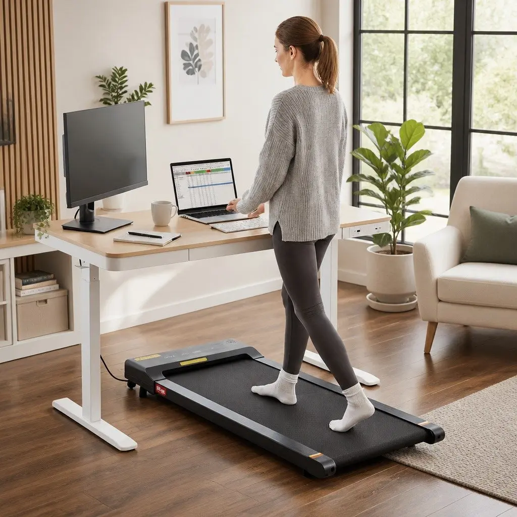 Electric Standing Desk Treadmill Combo 120cm Adjustable Home Office Walking Pad