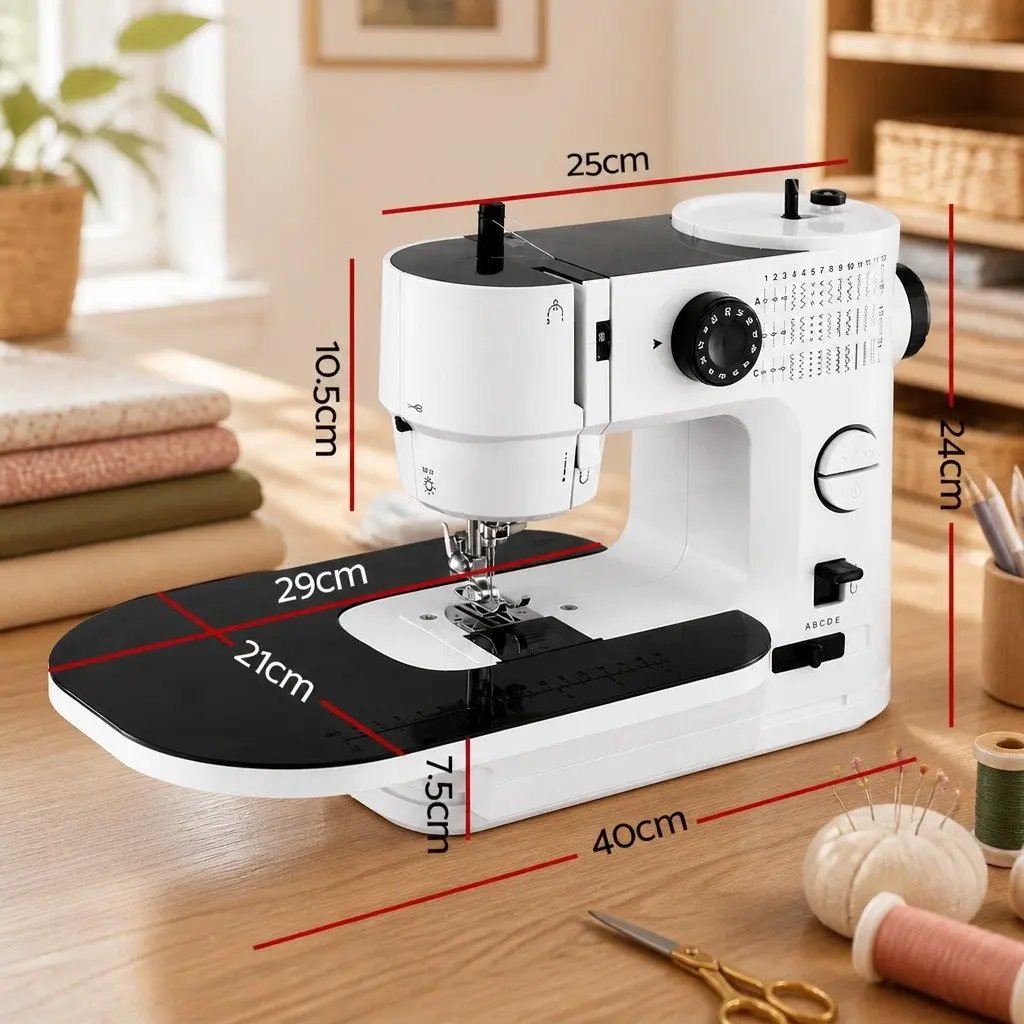Mini Sewing Machine Portable Compact 39 Stitches Home Craft Lightweight White