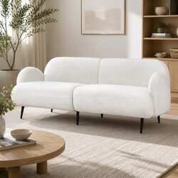 Comfortable 3 Seater Sofa with White Sherpa Fleece