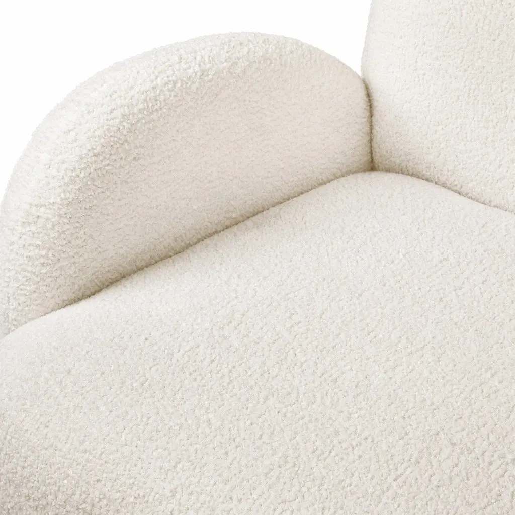 3 Seater Sofa Sherpa Fleece Lounge Couch Modern White
