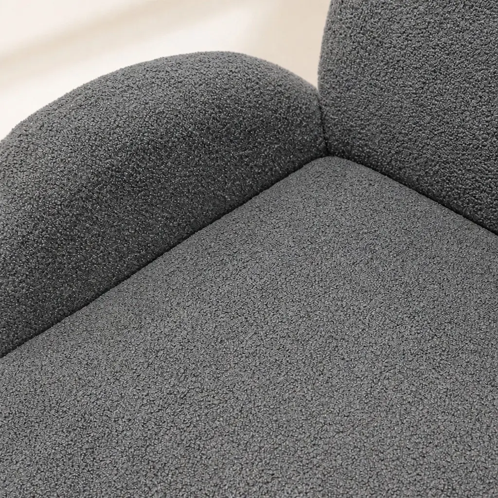 3 Seater Sofa Sherpa Fleece Lounge Couch Modern Living Room Furniture Grey