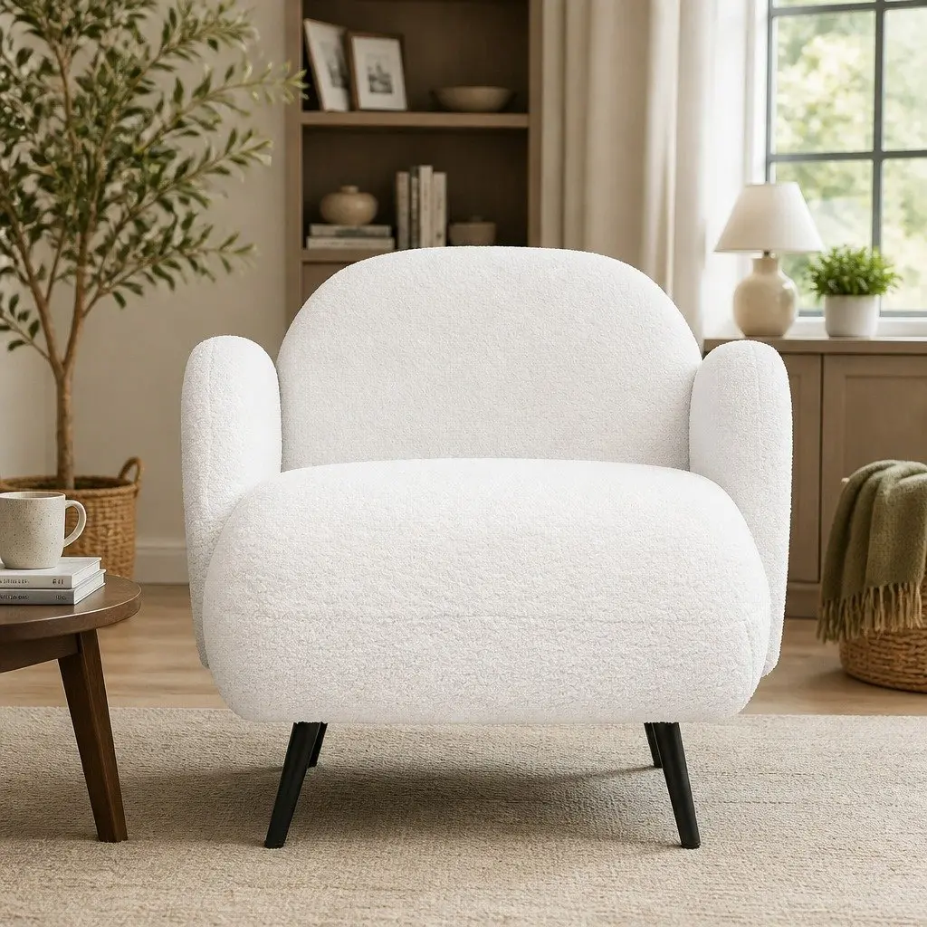 Single Sofa Chair with Fleece Upholstery