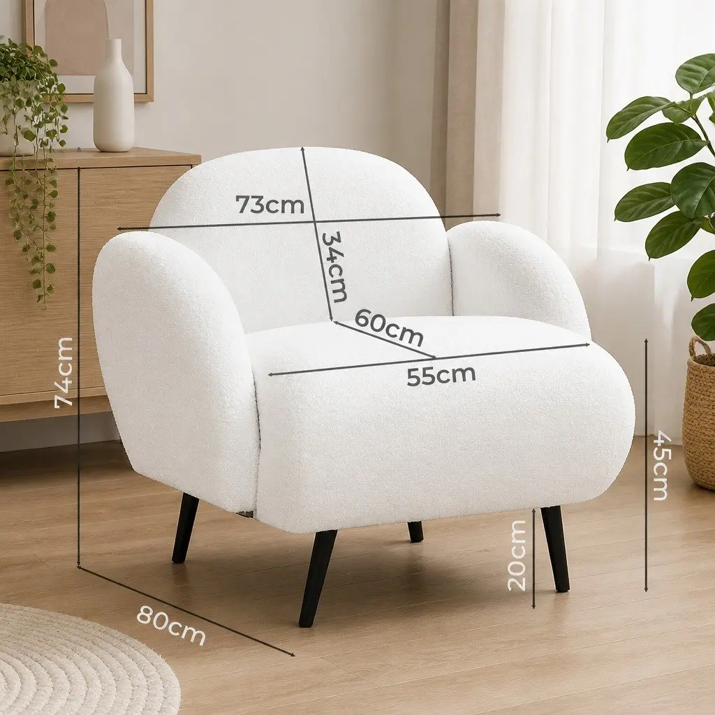 Single Sofa Chair with Fleece Upholstery