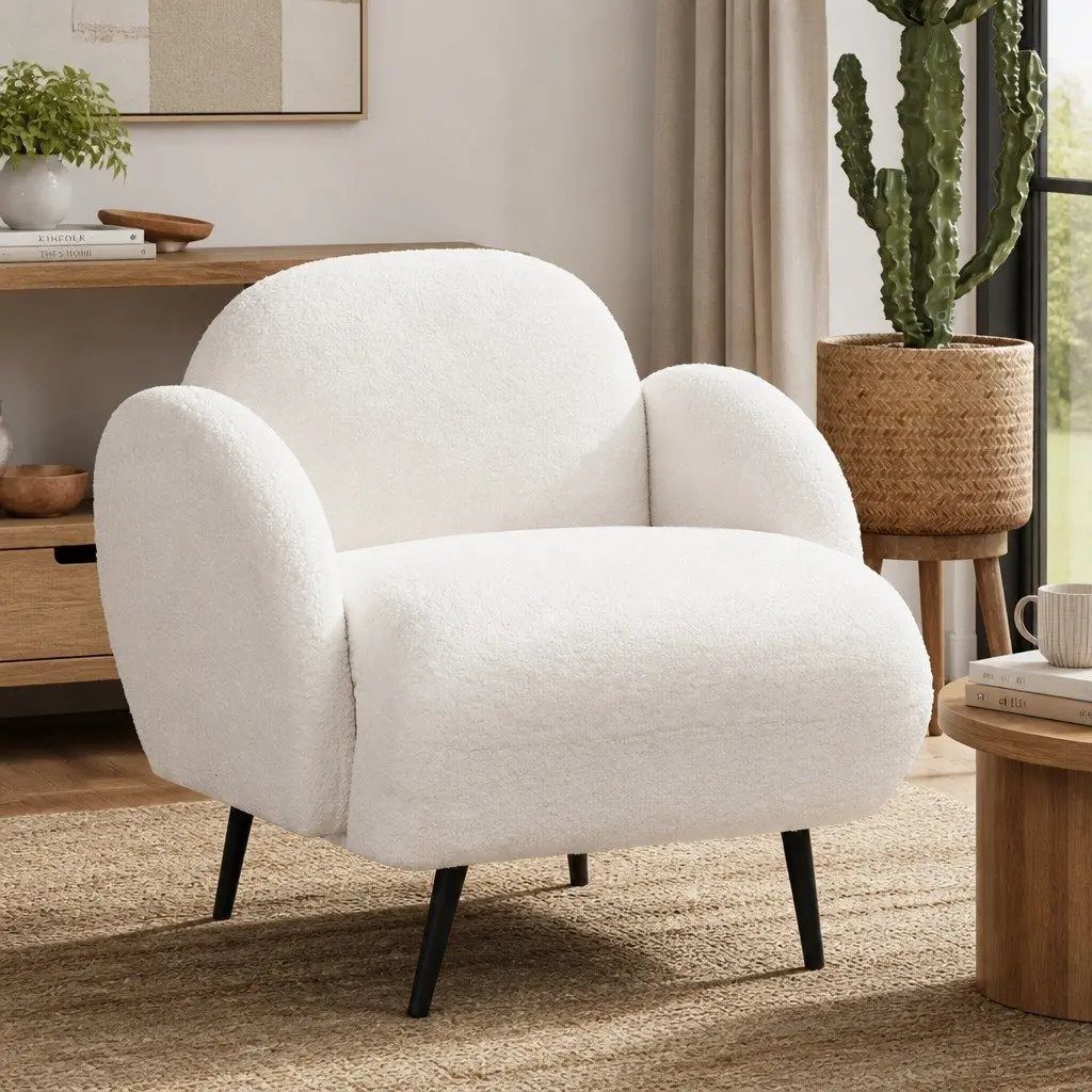 Single Sofa Chair with Fleece Upholstery
