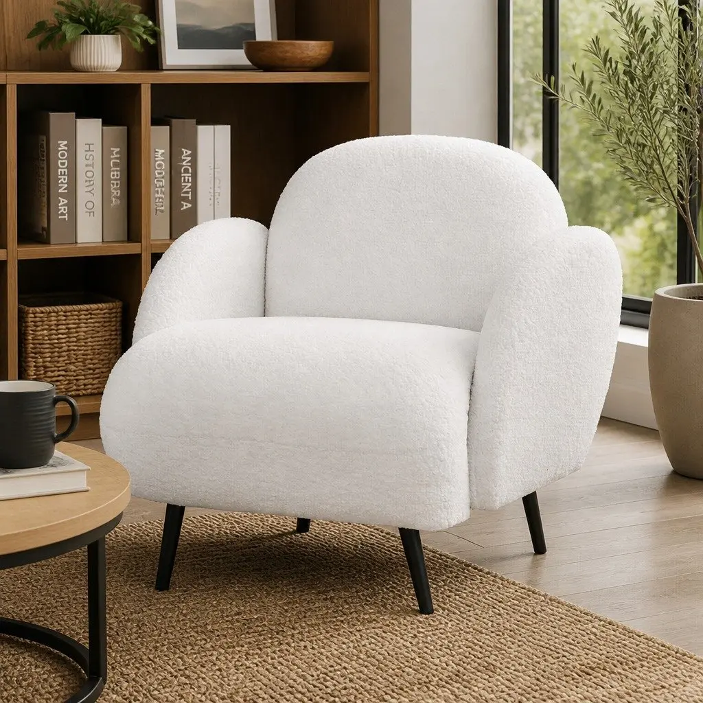 Single Sofa Chair with Fleece Upholstery
