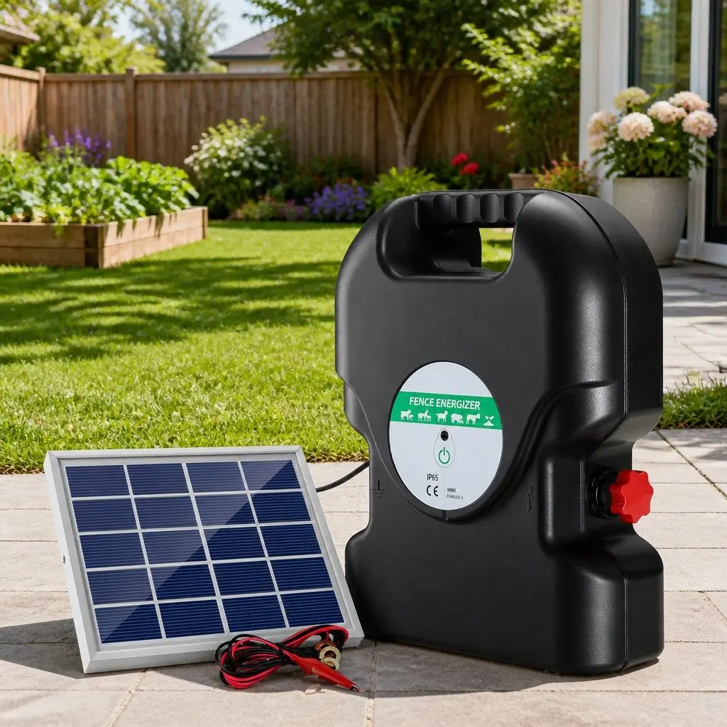 Solar Electric Fence Energiser 20km Range 1.2J Black