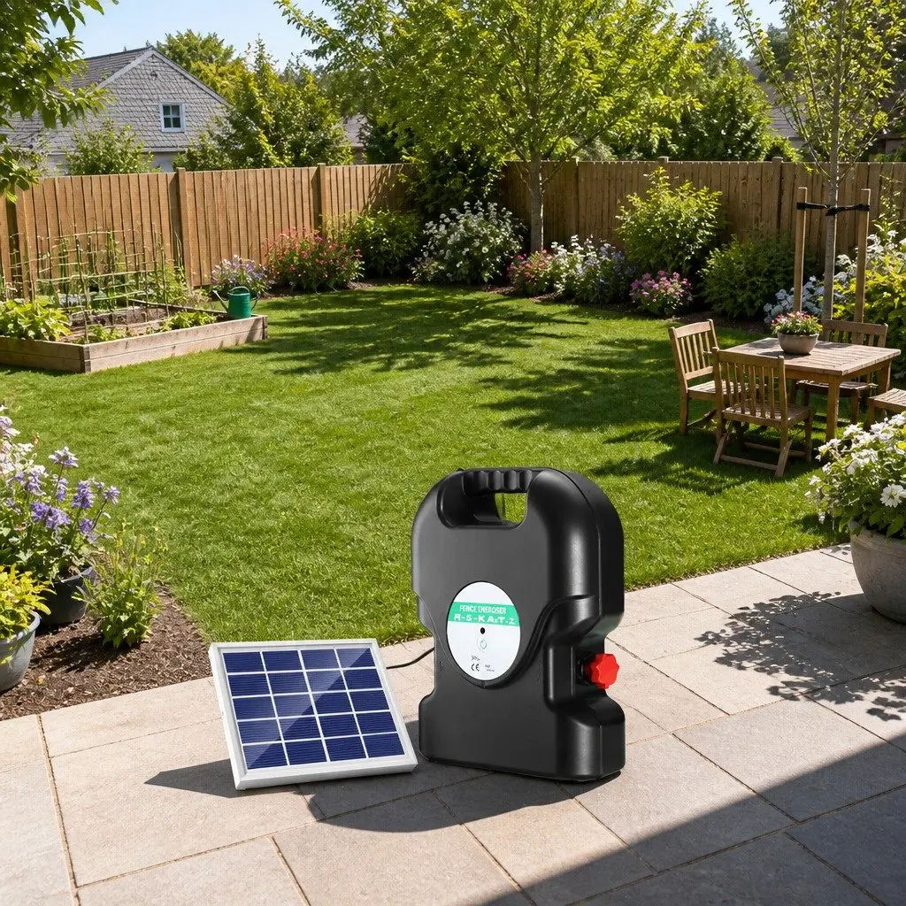 Solar Electric Fence Energiser 20km Range 1.2J Black