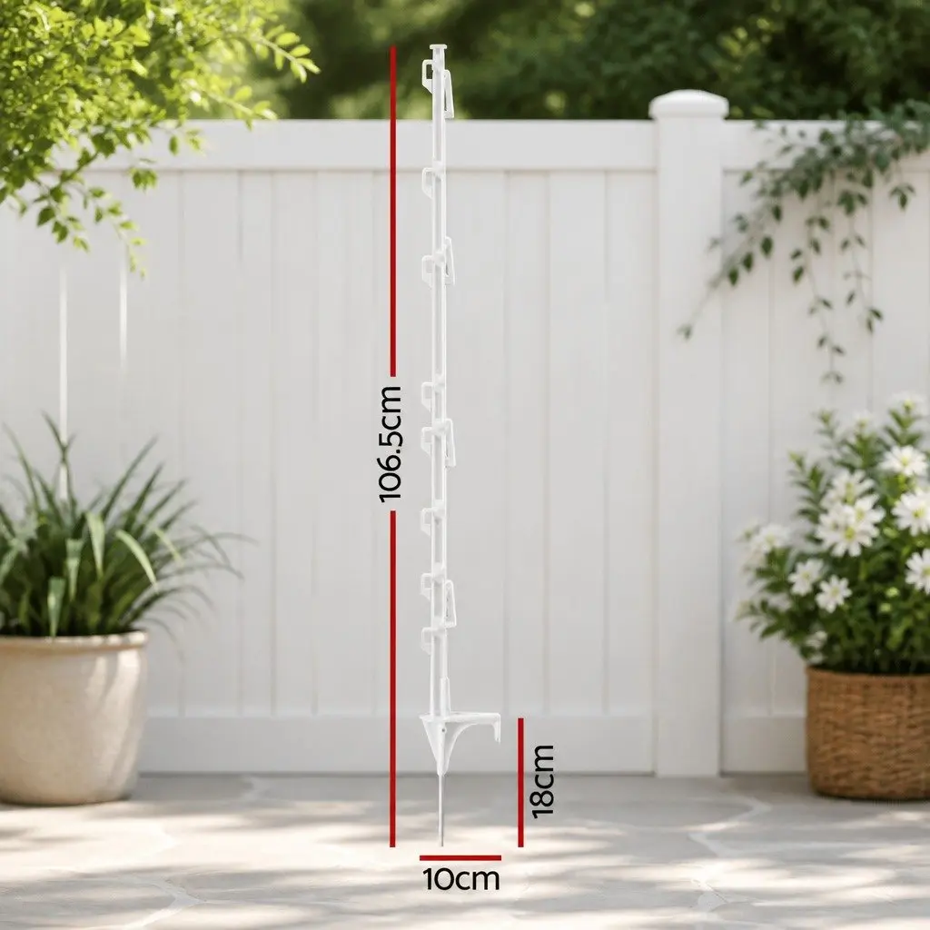 Electric Fence Posts Temporary Fencing 106.5cm White 20 Piece