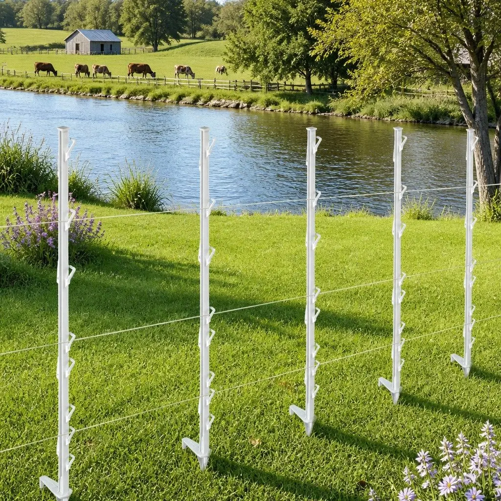 Electric Fence Posts Temporary Fencing 106.5cm White 20 Piece