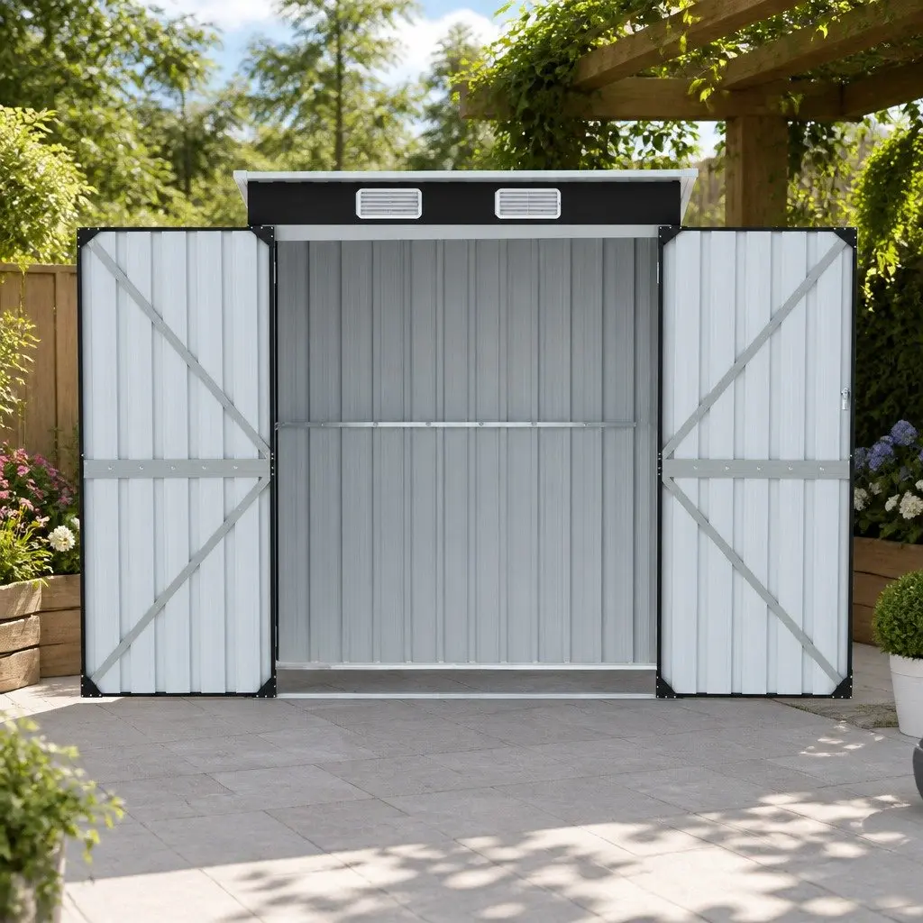 Garden Shed 1.62M x 1M in Grey for Outdoor Use