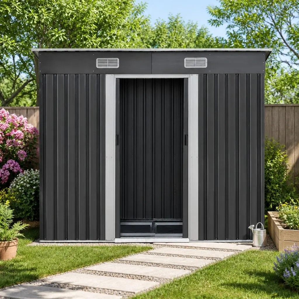 Garden Shed with Sliding Doors and Air Vents