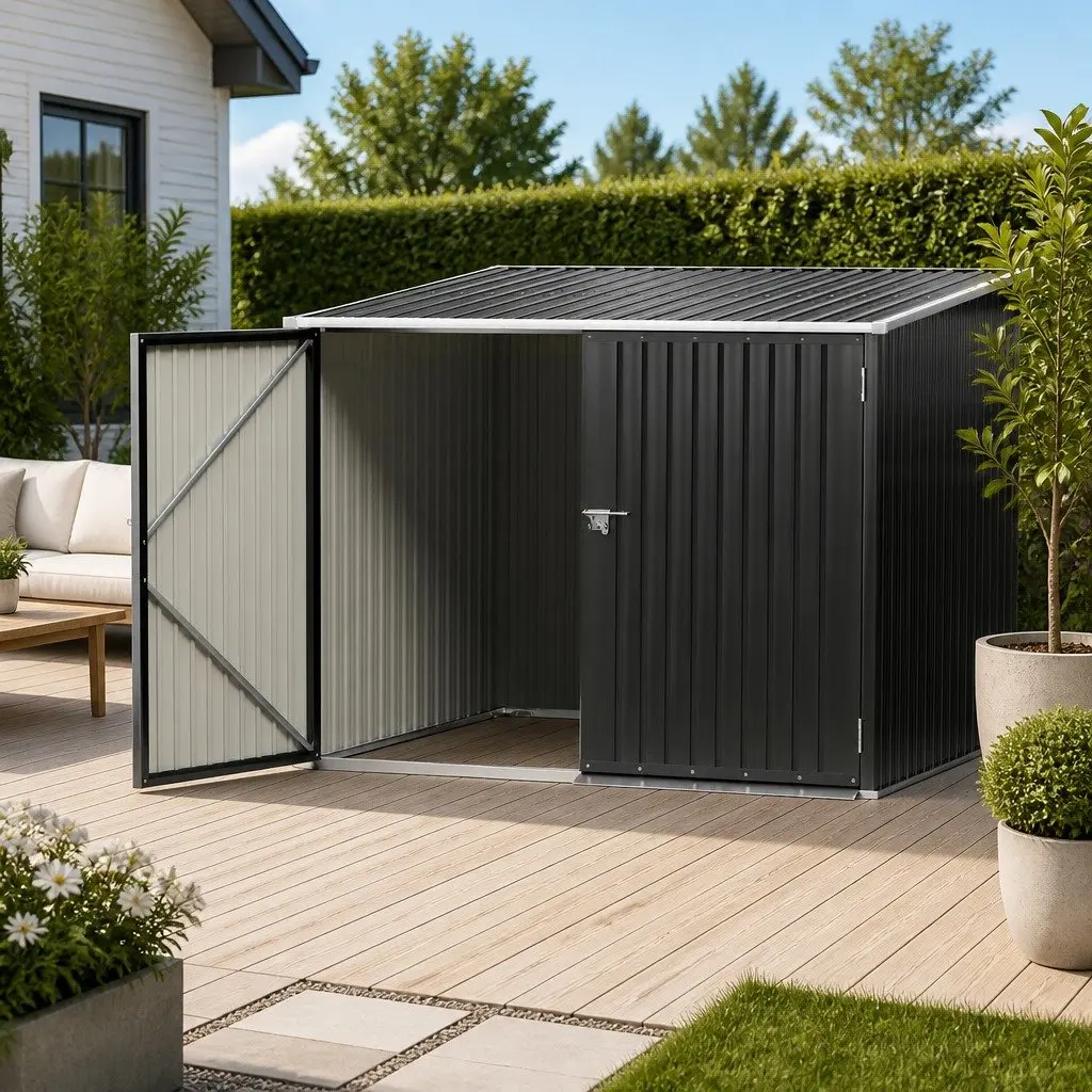 Black Garden Shed 2.06x1.96M for Outdoor Use