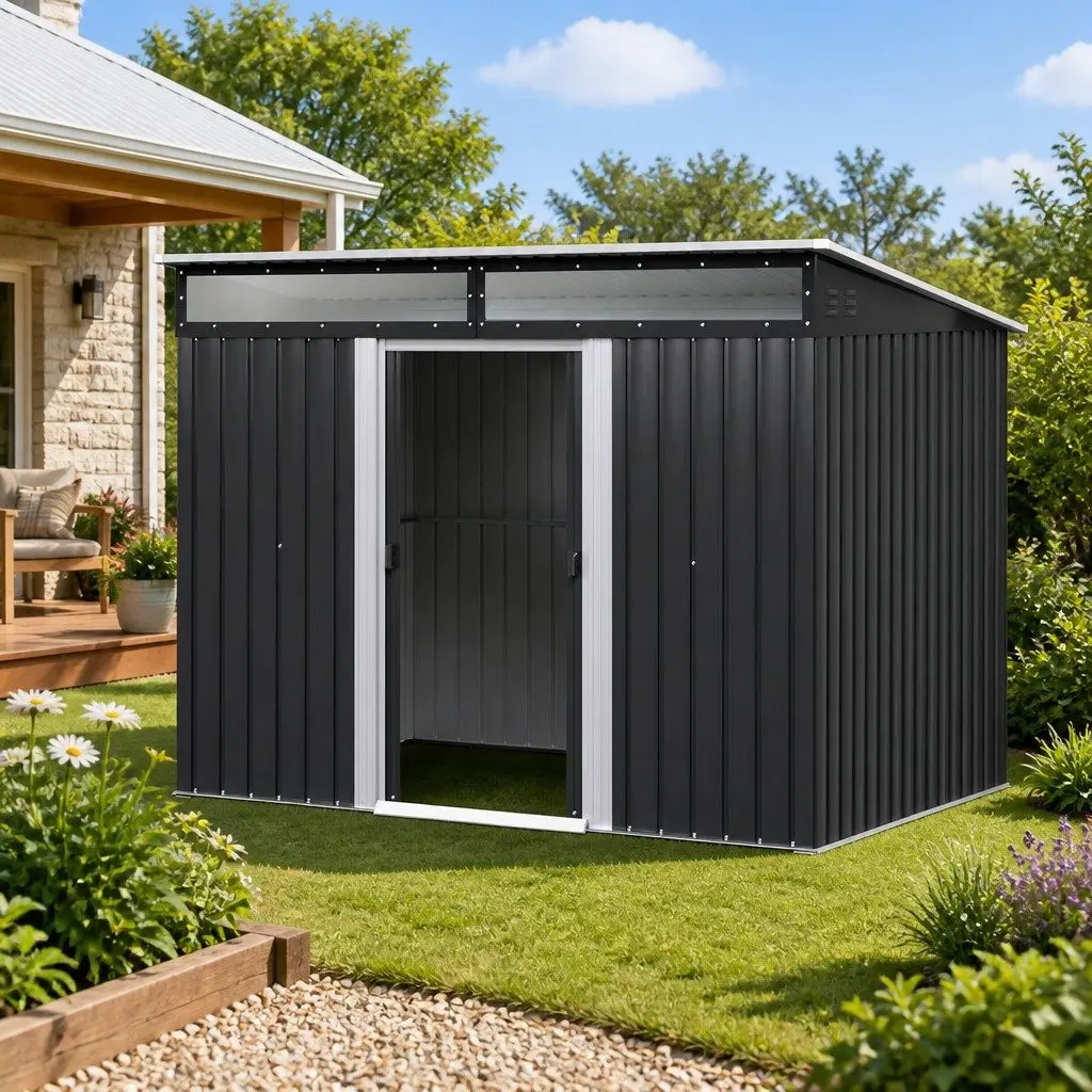 Garden Shed Outdoor Storage 2.60x1.95M Tool Workshop Black