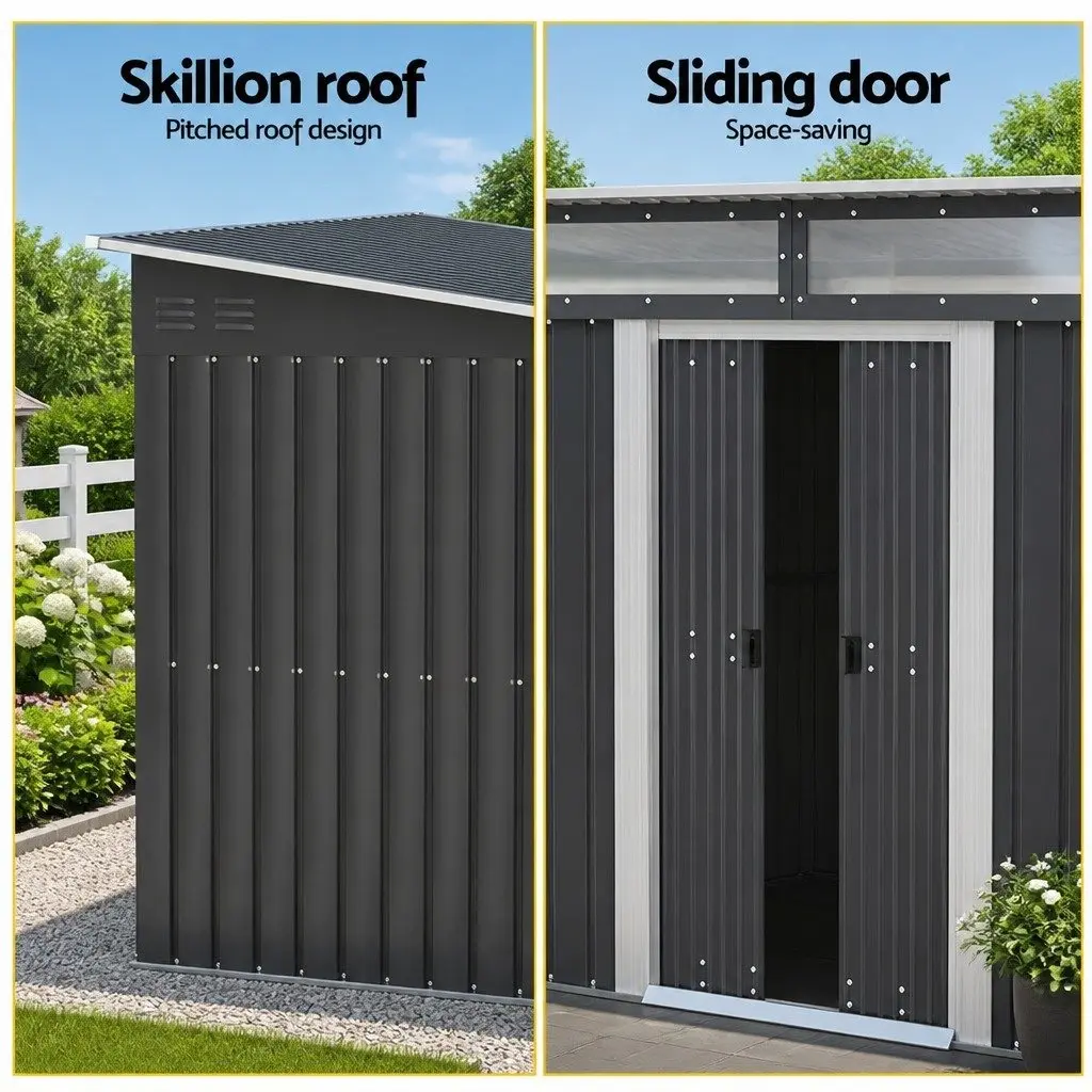 Garden Shed Outdoor Storage 2.60x1.95M Tool Workshop Black