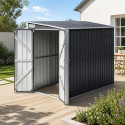 Reliable Garden Shed for Outdoor Storage - Black 118x238cm